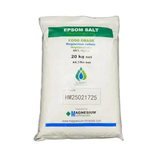 Epsom Zout – 20 Kg – Badzout - Magnesiumsulfaat 49% Fcc Food Grade Kwaliteit Van SoLMAG - 1-3 Mm Korrelgrootte - Bitterzout - Magnesium Sulfate -