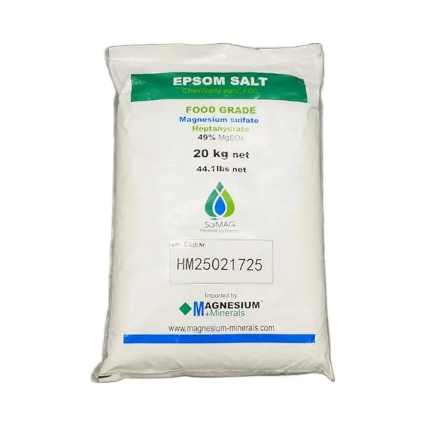 Epsom Zout – 20 Kg – Badzout - Magnesiumsulfaat 49% Fcc Food Grade Kwaliteit Van SoLMAG - 1-3 Mm Korrelgrootte - Bitterzout - Magnesium Sulfate - thumbnail