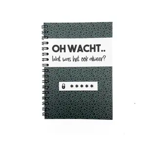 Hippekaartjeswinkel.nl Wachtwoordenboek - Notitieboek Voor Wachtwoorden - Ruimte Voor 200 Wachtwoorden - Tip - Cadeau