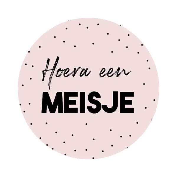 Hippekaartjeswinkel 20 Stickers Hoera Een Meisje - Sluitsticker Envelop - Baby Geboren - Kraamcadeau - Geboortekaart - Wensetiket - Meisje - Geboortepost - thumbnail