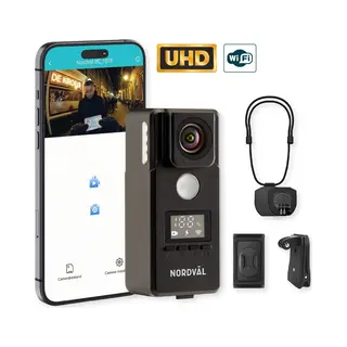 Nordväl BC101F Bodycam – 4K Ultra Hd – Tot 10 Uur Accuduur – Ingebouwde Beeldstabilisator – Wifi – 3-zijdige Verlichting – Draagbare Body