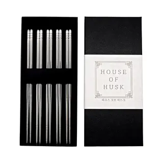 House Of Husk Chopsticks Set - Koreaanse Eetstokjes - Vaatwasserbestendig - Rvs - 5 Paar - Zilver