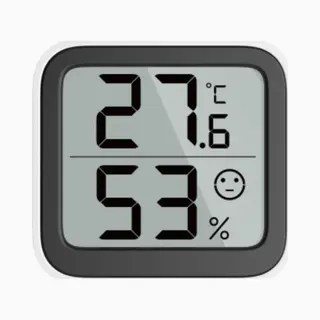 Yuconn - Hygrometer Binnen - Thermometer In Huis - Luchtvochtigheidsmeter - Weerstation - Digitaal - Inclusief Batterij En Plakstrip - Zwart/wit