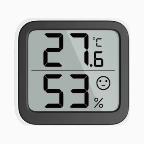 Yuconn - Hygrometer Binnen - Thermometer In Huis - Luchtvochtigheidsmeter - Weerstation - Digitaal - Inclusief Batterij En Plakstrip - Zwart/wit thumbnail