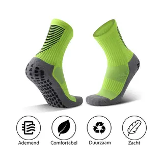 MyStand® Gripsokken Voetbal Sport Grip Sokken Anti Blaren Unisex One Size - Neon Geel