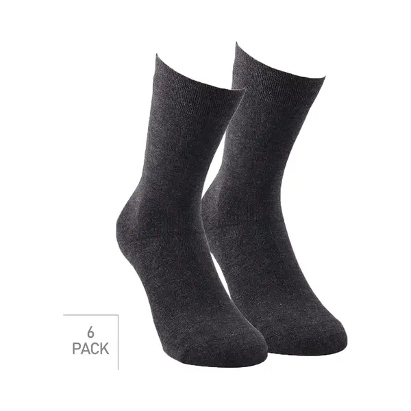 Boru Bamboo Bamboe Sokken 6-Pack - Antraciet - Maat 39-42 - Dunne Bamboe Sokken Voor Frisse Droge Voeten - Dames / Heren thumbnail