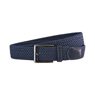 Landley Elastische Riem Met Gevlochten Stretch Elastiek – Dames / Heren - Blauw - Lengte Totaal 110 Cm / Riemmaat 95