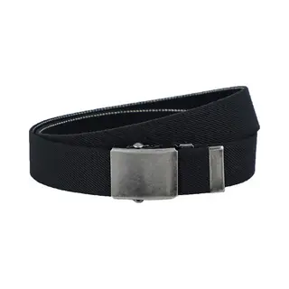Landley Elastische Canvas Riem Met Metalen Schuifgesp - Stretch - Koppelriem - Dames / Heren - Unisex - Zwart - Lengte Totaal 100 Cm / Riemmaat 85