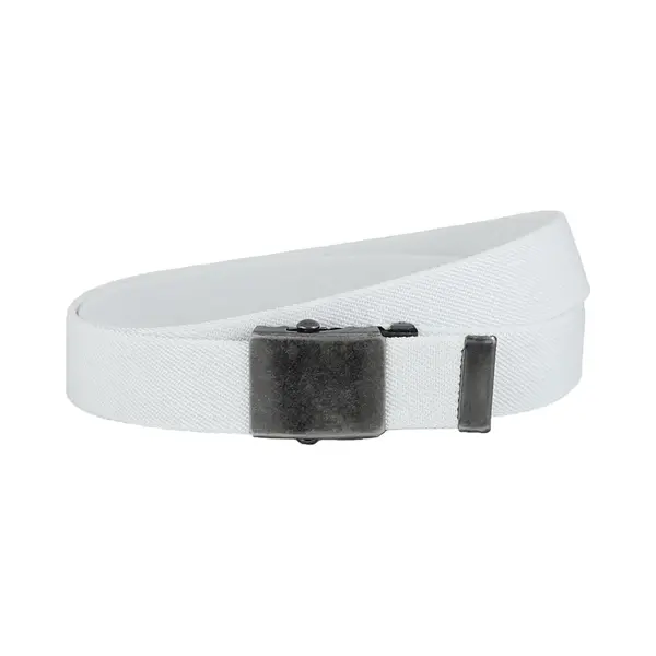 Landley Elastische Canvas Riem Met Metalen Schuifgesp - Stretch - Koppelriem - Dames / Heren - Unisex - Wit - Lengte Totaal 100 Cm / Riemmaat 85 thumbnail
