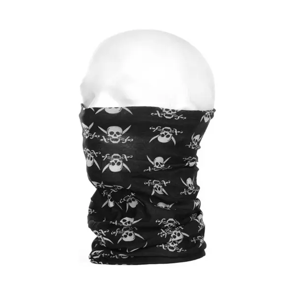 Morf Sjaal Zwart Met Schedelprint Voor Motorrijders - Hals Mond Neus Bandana / Doek - Anti Stof Wrap Voor Gezicht thumbnail