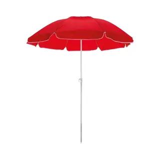 Strand/tuin Parasol - Rood - Dia 145 Cm - Verstelbaar - Zonbescherming - Voordelige Parasols - Polyester