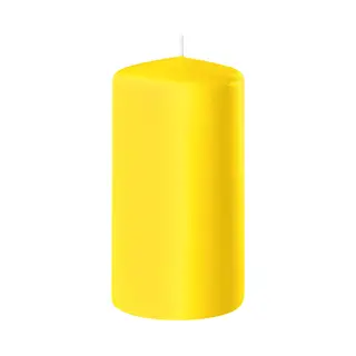 Enlightening Candles Cilinderkaars/stompkaars - Geel - D6 X H10 Cm - 36 Branduren - Dikke Kaarsen - Voor Kandelaar Of Plateau