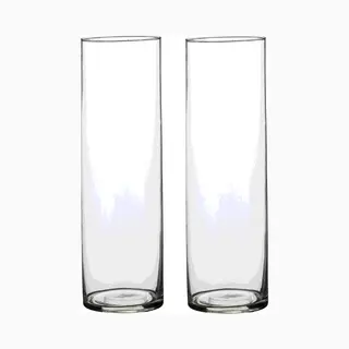 Mica Decorations Vaas - 2x - Cilinder - Helder Glas - D9 X H30 Cm - Bloemenvaas