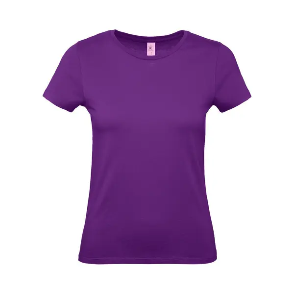 B&C Paars Basic T-shirt Met Ronde Hals Voor Dames - Katoen - 145 Grams - Paarse Shirts / Kleding Xl (56) thumbnail