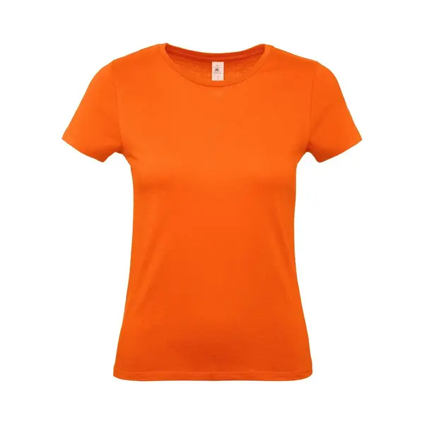 B&C Oranje Basic Dames T-shirt - Met Ronde Hals - Katoen - 145 Grams - Shirts / Dameskleding - Korte Mouwen Xs thumbnail