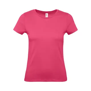 B&C Roze Basic Dames T-shirt - Met Ronde Hals - Katoen - 145 Grams - Shirts / Dameskleding - Korte Mouwen Xl