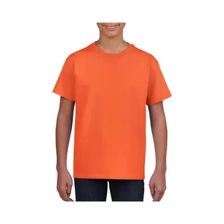 Gildan T-shirt - Met Ronde Hals - Oranje - Voor Kinderen - Unisex - Katoen - Koningsdag 104/110