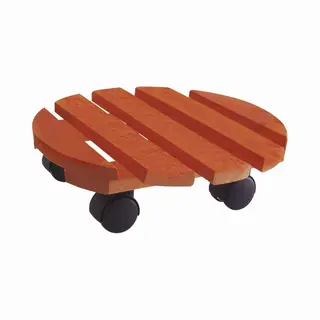 Planten Trolley - Hout - Rond - 30 Cm - Tot 30 Kg - Multiroller Voor Kamerplanten