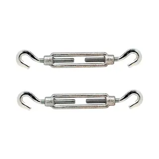 Spanschroeven/draadspanner Met 2 Haken - 2x - 11 Cm - Verzinkt Staal - 70kg- Klusbenodigdheden - Op Spanning Brengen Van Kabels, Touw En Kettingen
