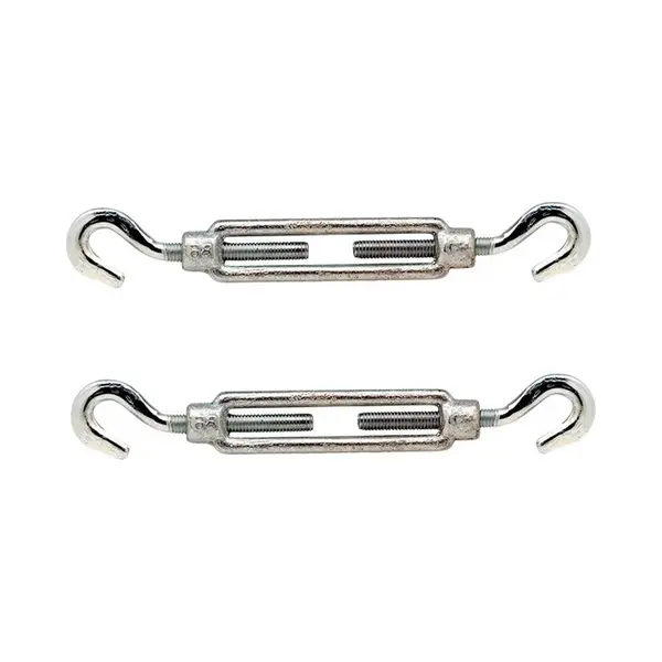 Spanschroeven/draadspanner Met 2 Haken - 2x - 11 Cm - Verzinkt Staal - 70kg- Klusbenodigdheden - Op Spanning Brengen Van Kabels, Touw En Kettingen thumbnail
