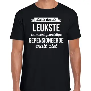 Bellatio Decorations Pensioen Cadeau T-shirt Voor Heren - Leukste Gepensioneerde - Zwart - Vut L