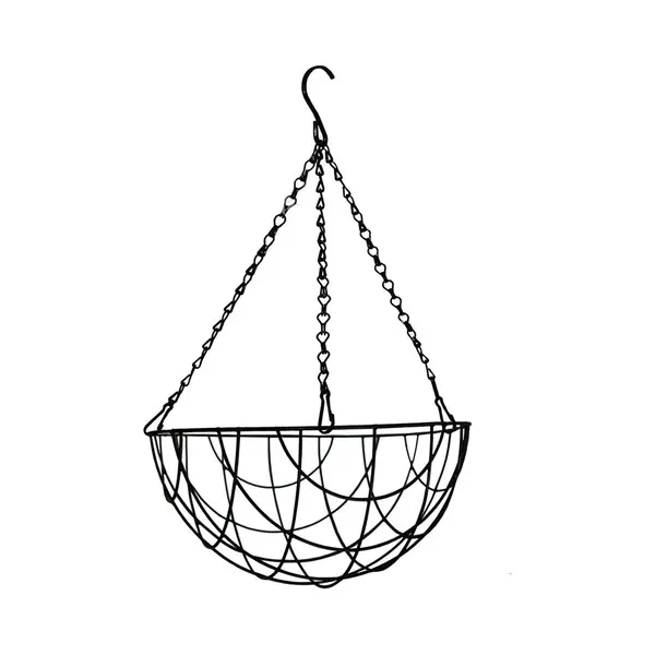 Bloempot Hangmand - Zwart - Incl Ophangmateriaal - 30 Cm - Hangmanden - Tuin/muur/balkon Decoraties thumbnail