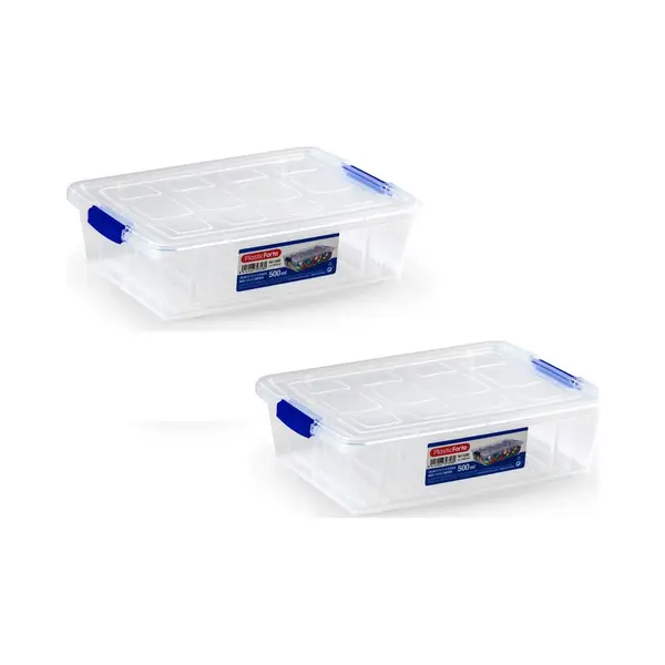 Plasticforte Opbergbox Met Deksel - 3x - 0, 5 Liter - Transparant - Kunststof - Opbergkist thumbnail