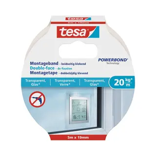1x Tesa Dubbelzijdig Montagetape Op Rol Transparant Extra Sterk 5 Meter - Klusmateriaal - Huishoudartikelen - Tesa Powerbond - Montagetape - Extra