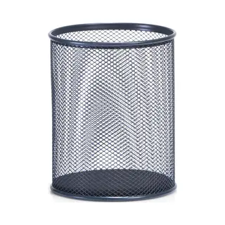 Groot Pennenbakje Antraciet Grijs Van Draadmetaal/mesh 11 X 13, 5 Cm - Bureau Accessoires