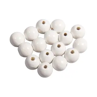 Rayher hobby materialen Rayher Hobby Kralen Van Hout Dia 10mm - 156x Stuks - Wit - Diy Sieraden Maken - Kralen Rijgen