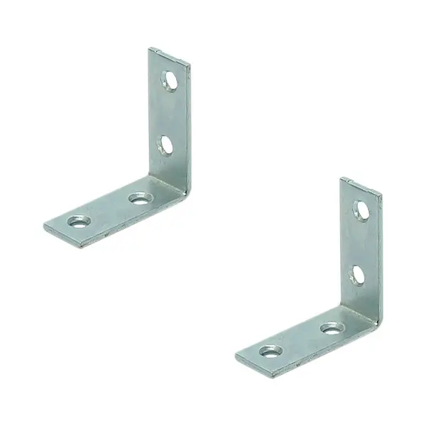 5x Stoelhoeken / Hoeksteunen Staal Verzinkt - 4 X 1.5 Cm - Verbindingshoeken Voor Houtverbinding - Hoekverbinders / Hoekprofielen / Versterkingshoeken thumbnail
