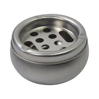Tin Asbak Mat Zilver - Geschikt Binnen En Buiten - Dia 10 X H5 Cm - Praktisch Formaat