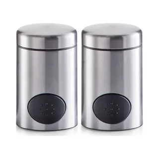 Zeller Zoetjes Dispenser - 2x - 8, 5 Cm - Rvs - Koffie/thee Drinken - Zoetstof Tabletten