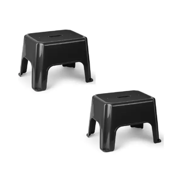 Plasticforte Keukenkrukje/opstapje - 3x Stuks - 40 X 30 X 28 Cm - Zwart - Keuken/badkamer Verhoger - Max 150 Kilo thumbnail