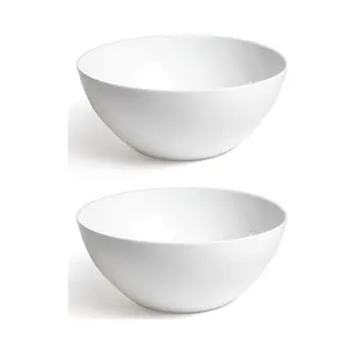 Plasticforte Serveerschaal - 2x Stuks - Saladeschaal - D26 X H12 Cm - Kunststof - Wit - 3500 Ml