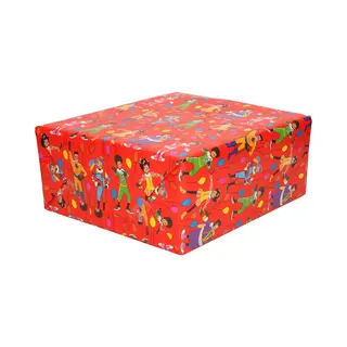 Club Van Sinterklaas Inpakpapier - 2x - Cadeaupapier - Rood - 200 X 70 Cm - Voor Pakjesavond - Inpakken