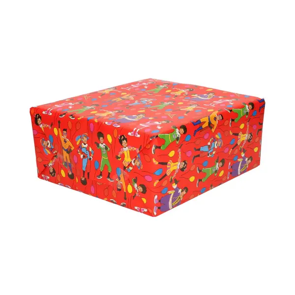 Club Van Sinterklaas Inpakpapier - 2x - Cadeaupapier - Rood - 200 X 70 Cm - Voor Pakjesavond - Inpakken thumbnail