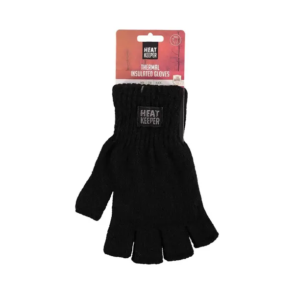 Heat Keeper Apollo Vingerloze Thermo Handschoenen/mofjes - Zwart - Volwassenen - Warme Gebreide Handschoenen - Vingerloos/zonder Vingers S/M thumbnail