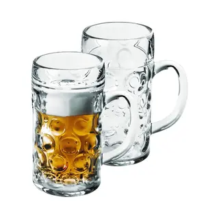 Santex 2x Bierpullen/bierglazen 1.3 Liter/130 Cl/1300 Ml Van Onbreekbaar Kunststof - 1.3 Liter Pullen - Bierfeest/Oktoberfest Pul - Bierpul Glazen