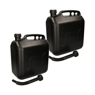 All Ride Jerrycan - 2x Stuks - 20 Liter - Brandstof - Met Schenktuit - Voor Water En Benzine