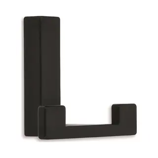 Luxe Kapstokhaken - Zwart - 4 X 6 Cm - Metaal - Dubbele Haak - Modern - Jashaken - Haken - Jas Ophangen