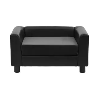 VidaXL Hondenbank 60x43x30 Cm Pluche En Kunstleer Zwart