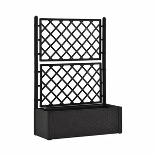VidaXL - Plantenbak - Hoog - Met - Latwerk - En - Zelfbewateringssysteem - Antraciet