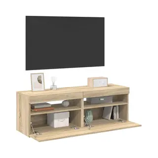 VidaXL Tv-meubelen 2 St Led-verlichting 60x35x40 Cm Sonoma Eikenkleur