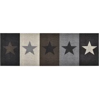 VidaXL Multicolour Velvet Kitchen Carpet - Washable Star Design Rectangular Rug For Hallway, Office, Foyer - Skid-resistant With Soft Pile - 150 X 45