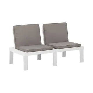VidaXL Loungebank Met Kussen Kunststof Wit