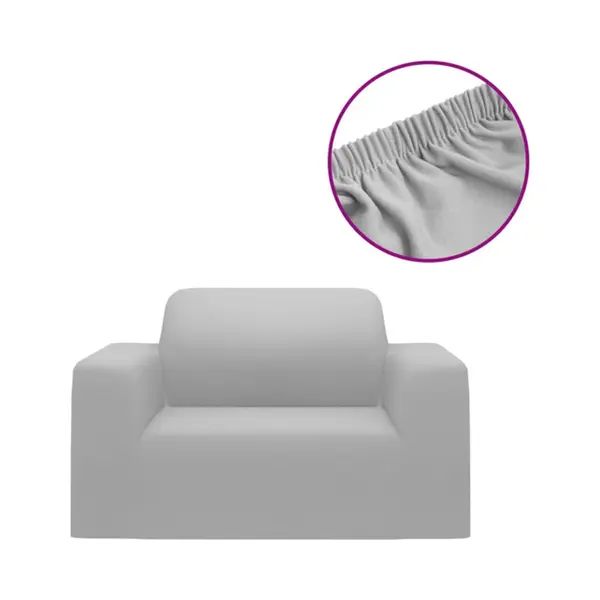 VidaXL Stretch Meubelhoes Voor Bank Grijs Polyester Jersey thumbnail