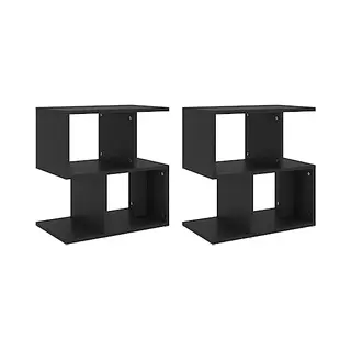 Bedside Cabinets 2 Pcs Black 50x30x51.5 Cm Engineered Wood Vidaxl