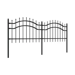 VidaXL Gartenzaun Woerden Mit Speerspitze Schwarz 240 X 75 Cm Stahl