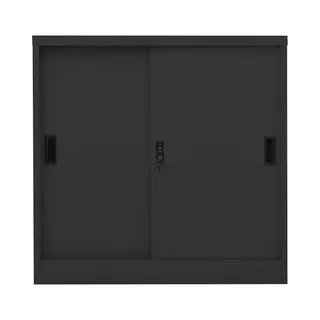 Office Cabinet With Sliding Door Anthracite 90x40x90 Cm Steel Vidaxl